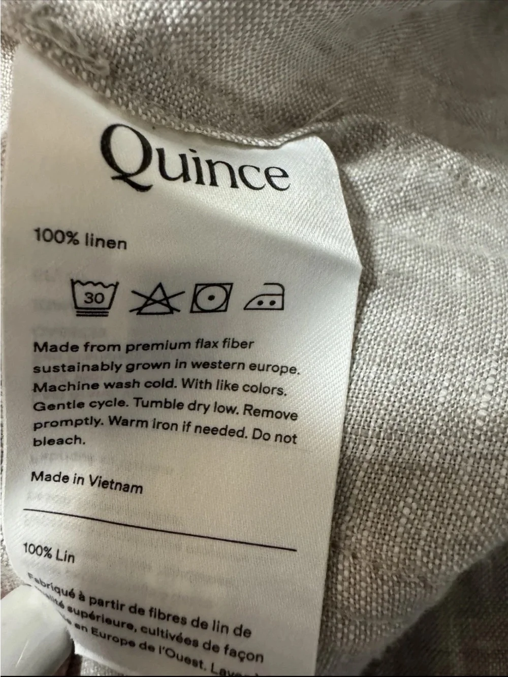Quince 100% European Linen Patch Pocket Wide Leg Pants Flax Size 8 NWOT